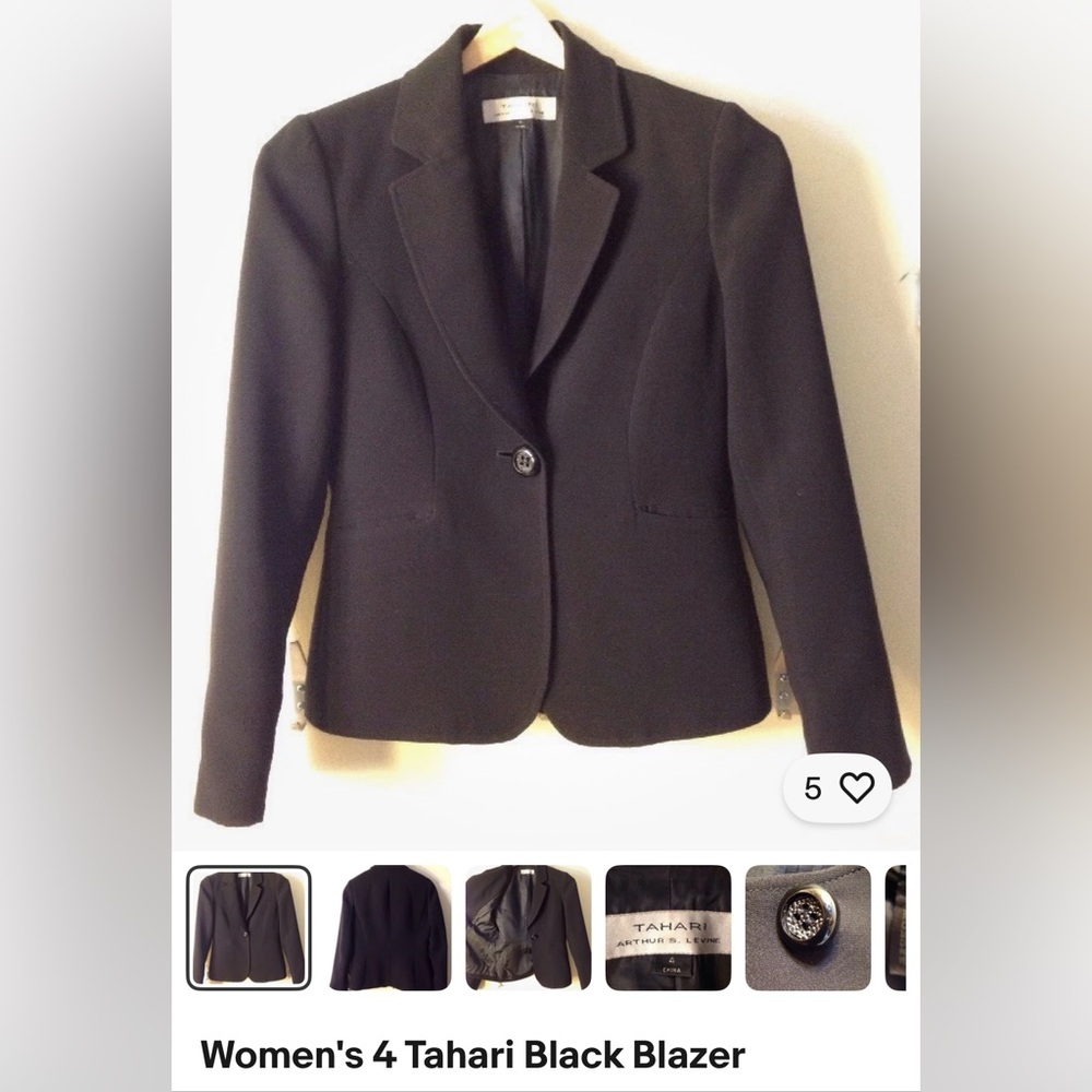 Women's 4 Tahari Black Blazer 66